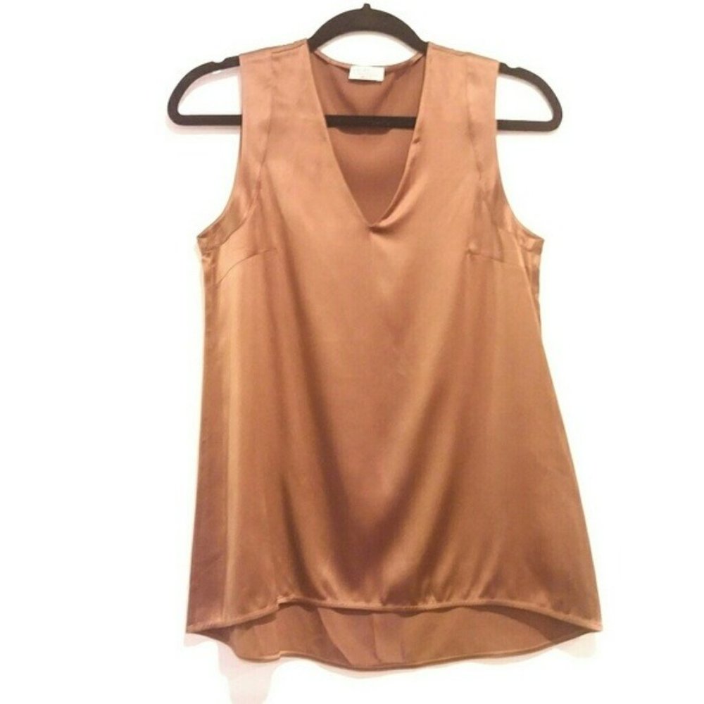 BRUNELLO CUCINELLI MADE IN ITALY SILK TOP COPPER size small